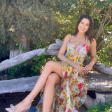 Rochie maxi din șifon floral
