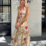 Rochie maxi din șifon floral