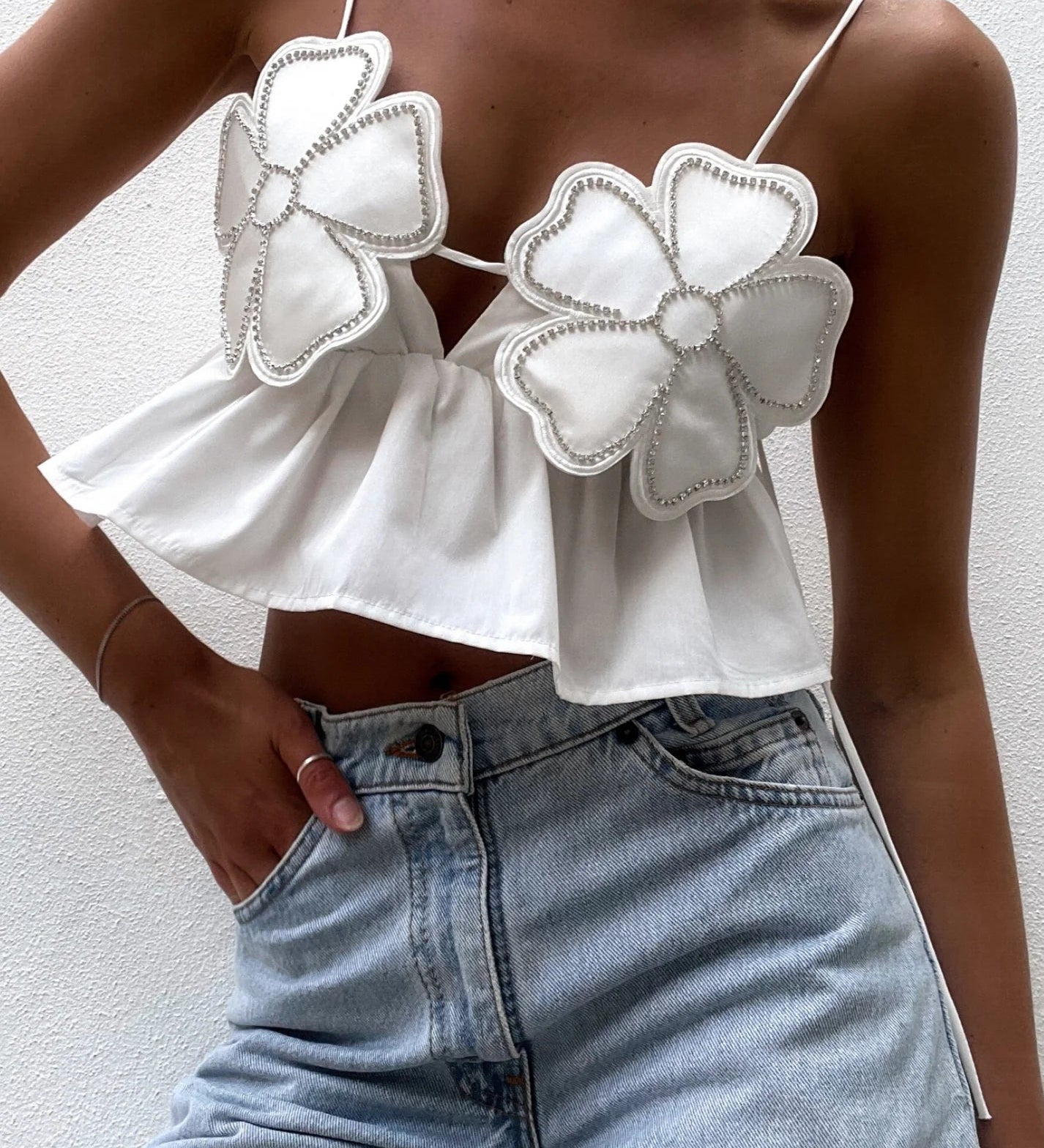 Kalista Crop top strălucitor