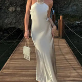 Elora | Rochie maxi satinată