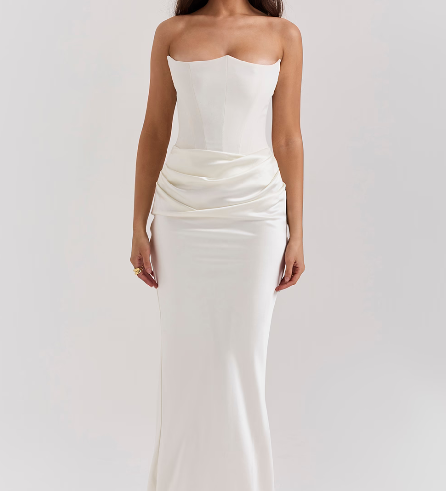 Rochie maxi fără bretele