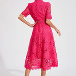 Hallie | Rochie midi din dantelă