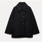 Palton oversized cu buzunare