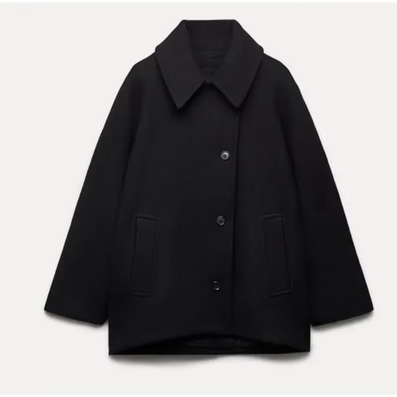 Palton oversized cu buzunare
