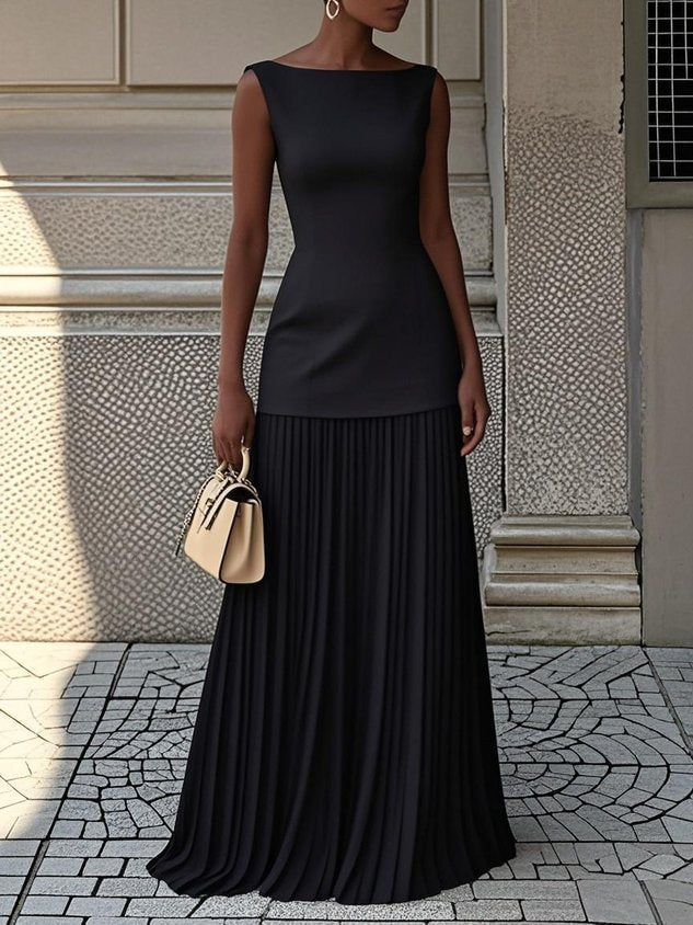 Serena | Rochie maxi plisată