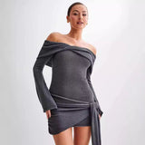 Sidony | Rochie mini tricotată cu nod