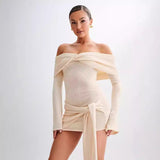 Sidony | Rochie mini tricotată cu nod