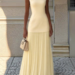 Serena | Rochie maxi plisată