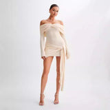 Sidony | Rochie mini tricotată cu nod