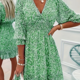 Rochie mini florală cu volane