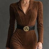 Eleanor Rochie midi elegantă din piele