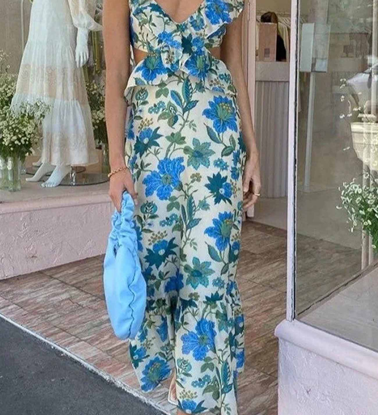 Rochie florală cu volane
