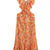 Rochie florală cu volane