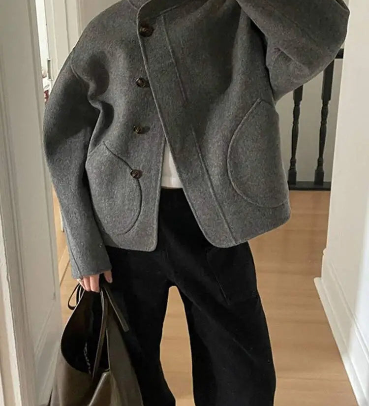 Palton oversized din lână