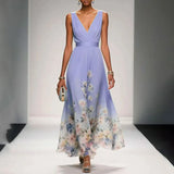 Rochie maxi fluidă cu imprimeu floral