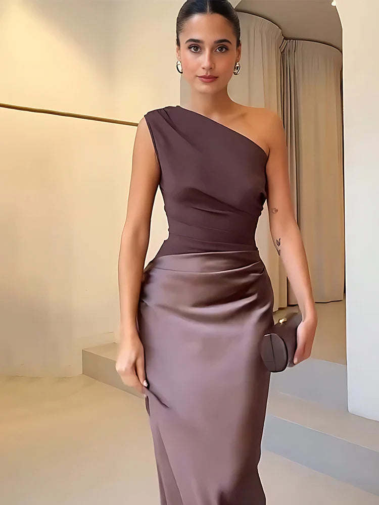 Sophia | Rochie satin asimetrică
