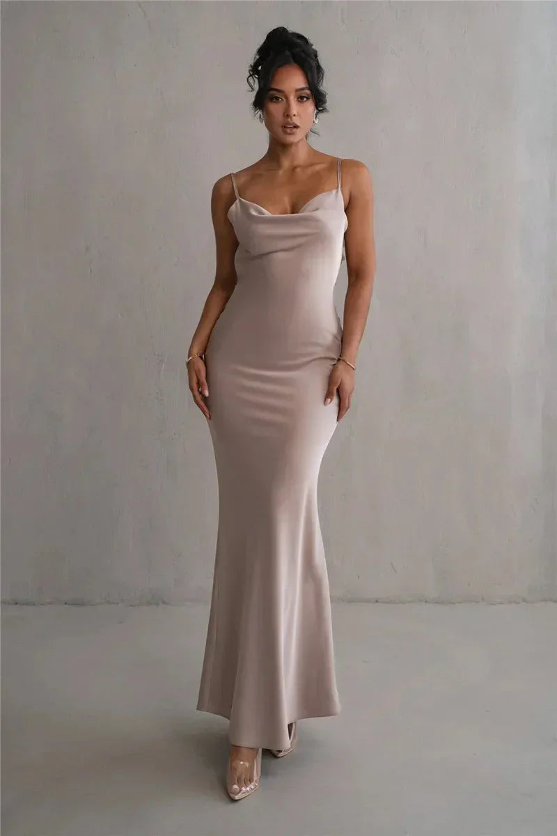 Laelia | Rochie maxi satinată