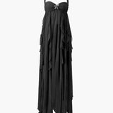 Rochie maxi cu volane