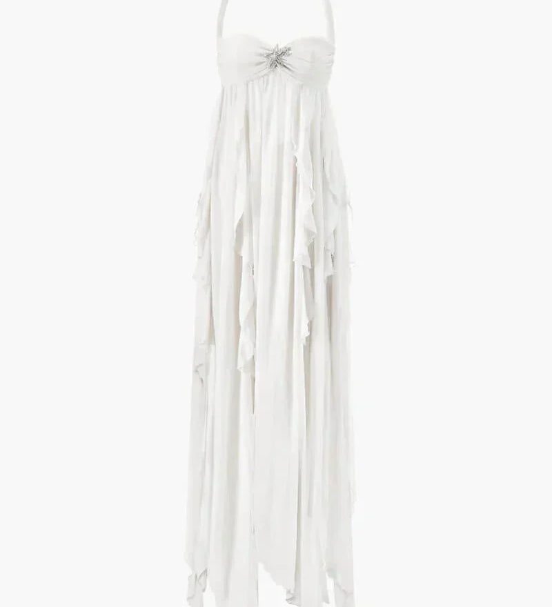 Rochie maxi cu volane