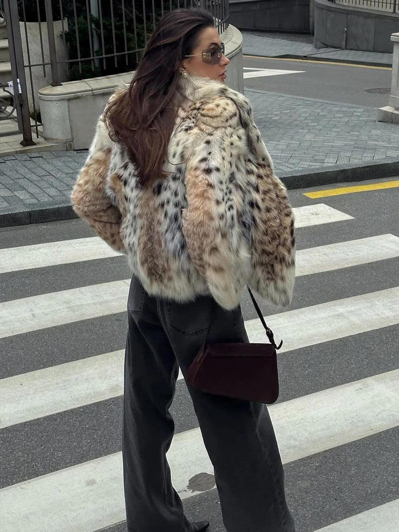 Jachetă leopard elegantă