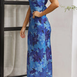Rochie maxi florală fără mâneci