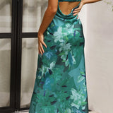 Rochie maxi florală fără mâneci