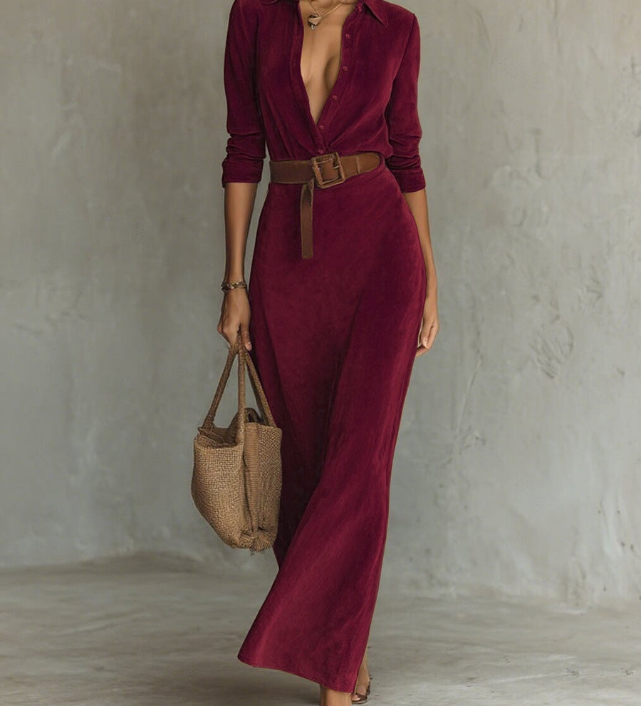 Rochie din piele întoarsă