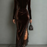 Clara Rochie maxi elegantă din catifea