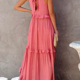 Rochie halter cu volane