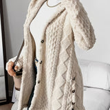 Cardigan pufos cu glugă