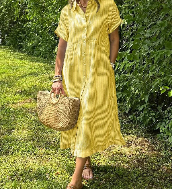 Rochie-cămașă cu dungi