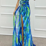 Rochie maxi cu umerii goi