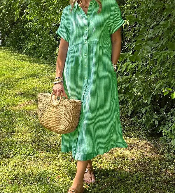 Rochie-cămașă cu dungi