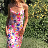 Helene | Rochie florală cu șliț