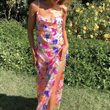 Helene | Rochie florală cu șliț