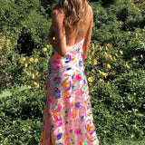 Helene | Rochie florală cu șliț