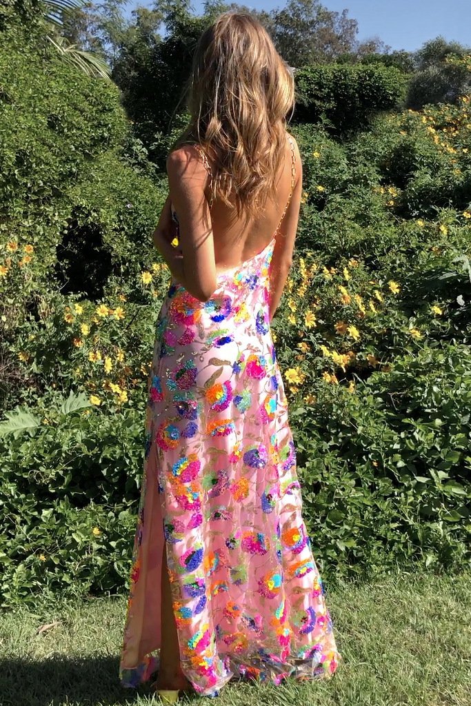 Helene | Rochie florală cu șliț