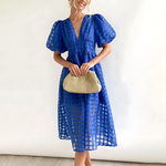 Clara | Rochie midi cu mâneci bufante