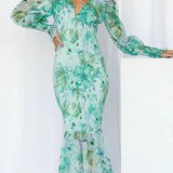 Rochie midi cu imprimeu floral