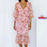 Rochie midi cu imprimeu floral
