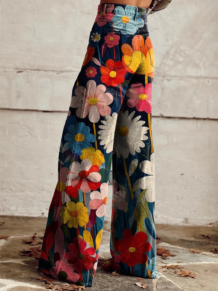 BRENNA | Pantaloni florali fluizi