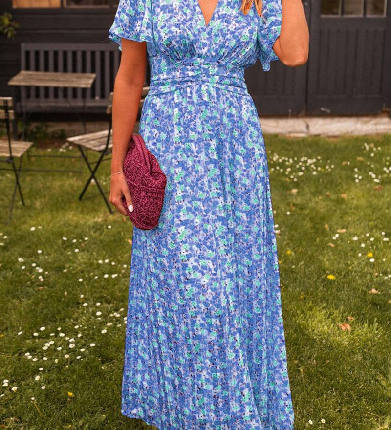 Rochie maxi cu decolteu în V