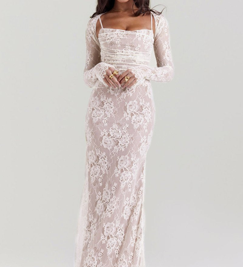Meira | Rochie maxi din dantelă