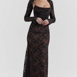 Meira | Rochie maxi din dantelă