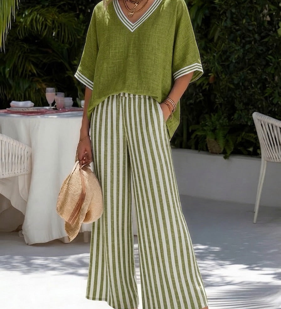 Amélia | Set Lejer de Vară cu Pantaloni Fluizi