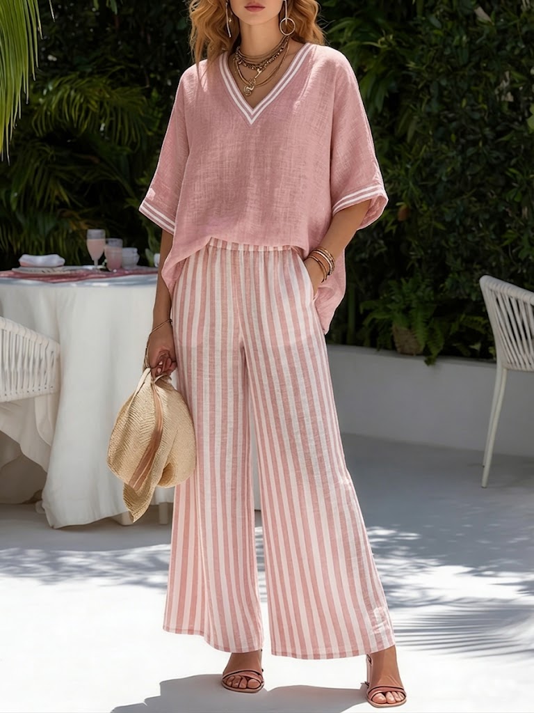 Amélia | Set Lejer de Vară cu Pantaloni Fluizi
