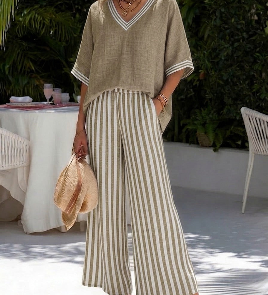 Amélia | Set Lejer de Vară cu Pantaloni Fluizi