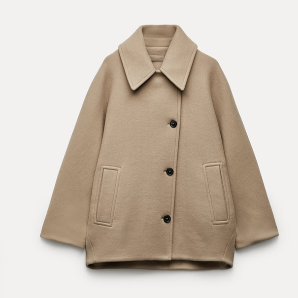 Palton oversized cu buzunare