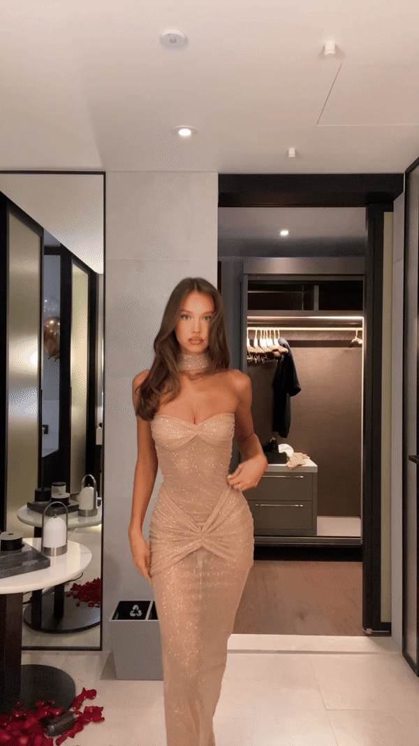 Amalia | Rochie maxi strălucitoare