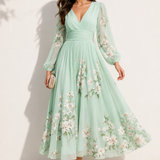Jeanette | Rochie midi verde deschis
